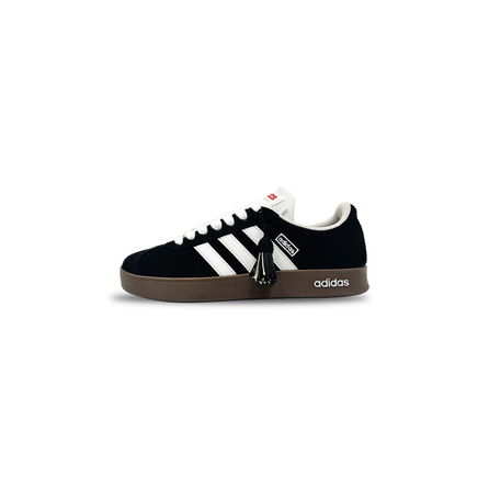 Custom Sneakersadidas neo VL Court 2.0 YIMING Crafted Black Tassels Classic Versatile Fashion Trendy Balanced Anti-Slip Low-Top Skate Shoes Unisex Black/White