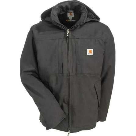 Carhartt 102207 Full Swing® Loose Fit Quick Duck Insulated Jacket-3 Warmest Rating Solid Color Logo Patch Hooded Zipper Long Sleeve Sweatshirt Jacket Men's