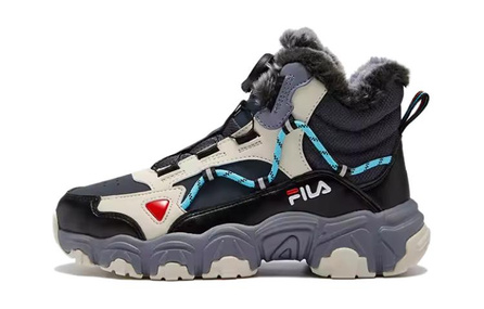 FILA KIDS Durable Breathable Low-Top Kids Lifestyle Shoes Shade Blue Mercury Gray Teenagers