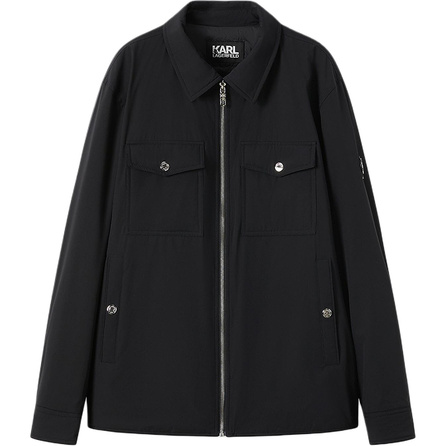 KARL LAGERFELD SS25 Outdoor Versatile Fashion Lapel Zip-Up Goose Down Warm Long Sleeve Down Jacket Men's