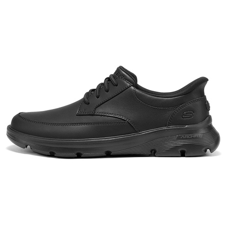 Skechers Arch Fit Garza - Rowan Slip-On Business Commute Soft Sole Comfort Low-Top Casual Lifestyle Shoes Men's Black