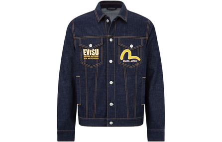EVISU Denim Jackets Men Denim Blue