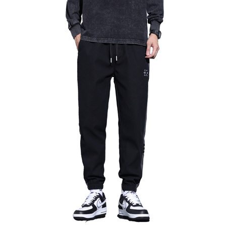 EPTISON Trendy Brand Series Harem Loose Cuff Cargo Elastic Waist Fleece Lined Thickened Casual Pants Men's