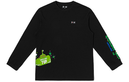 Lee x 7 UP Collaboration SS23 7UP Comfort Edition Print Round Neck Long Sleeve T-Shirt Men's Black