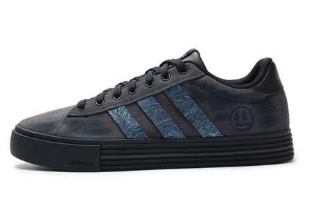 Custom Sneakersadidas Daily 4.0 Blue Ink Leather Patch Retro Hand-Painted Trendy Versatile Couple Commute Spring Summer Casual Campus Wear-Resistant Low-Top Skate Shoes Unisex