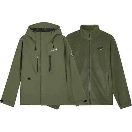 Skechers Hiking Waterproof And Windproof To Keep Warm Windbreaker Jacket Men's Khaki Green