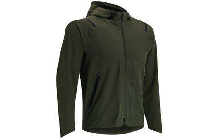 Under Armour Solid Color Zip-Up Hooded Sport Woven Breathable Jacket Men's Green