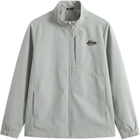 Jeep Arc Letter Simple Casual Sports Light Outdoor Mesh Lining Loose Vintage Design Sense Genderless American Street Stand Collar Windproof Wear-Resistant Jacket Unisex 【Легкая наружная ветрозащитная и износостойкая ткань】 серо-зеленая