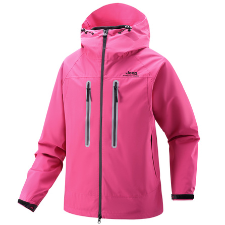 Jeep Outdoor Sport All-Weather Mountain Style Hiking Travel Personality Zipper Design Three-Proof Teflon American Functional Waterproof Windproof Warm Jacket Unisex