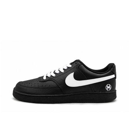 [Custom Sneakers] Nike Court Vision Low White Spider Synthetic Leather Dark Spider White Traces Daily Commute Couple Niche Classic Retro Trendy Street Low-Top Skate Shoes Unisex Black White