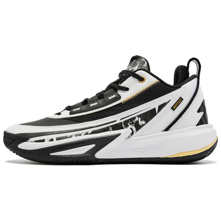 Qiaodan Full Sole Xiu-Light Speed Technology Youth Daily Game Fashion Versatile Cushioning Rebound Anti-Slip Wear-Resistant Wrapping Torsion Resistance Lightweight Breathable Low-Top Basketball Shoes Men's Black White