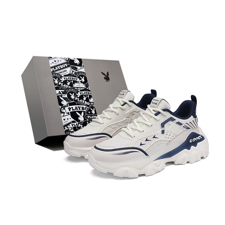 Playboy Mecha Style Personality Trendy Niche High Street Design Preppy Style Student Daily Commute Casual Outdoor Sports Comfortable Versatile Thick Sole Height Increasing Shock Absorption Wear-Resistant Breathable Non-Slip Low-Top Dad Shoes Men's Gift Bo