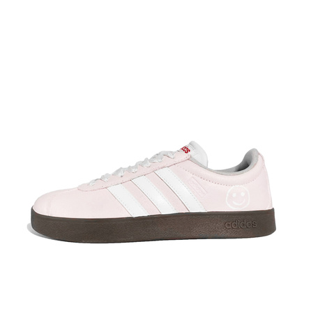 [Custom Shoes] adidas Vl Court Classic Goddess Smile Synthetic Leather Split Leather Fashion Trendy Girly Dopamine Unique Low-Top Skate Shoes Unisex Pink White