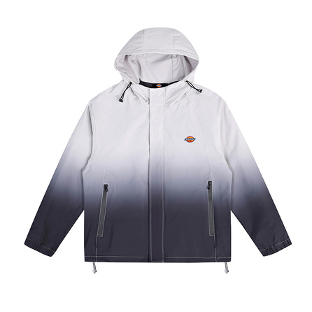 Dickies Urban Functional Gradient Patchwork Niche Design Classic Brand Horseshoe Logo Print Outerwear Casual Daily Versatile Structured Tailored Loose Comfortable Windproof Drawstring Zip Pocket Student Commute Hooded Jacket Men's