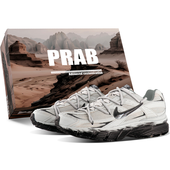 Custom Sneakers Nike Initiator Desert Vintage Distressed Trendy Functional Fashion Gift Box Classic Versatile Slip-Resistant Wear-Resistant Height-Increasing Low-Top Casual City Commute Running Shoes Unisex Light Grey