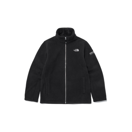THE NORTH FACE Logo Embroidery Stand Collar Solid Color Zipper Long Sleeve Jacket Men's Black
