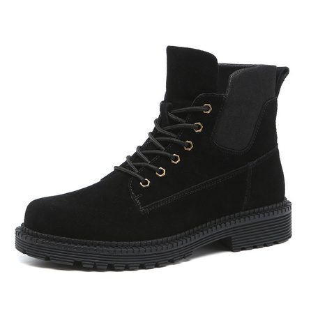 Devanro Suede Fashion High-Top Desert Boots Men's Black