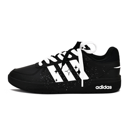 [Custom Sneakers] adidas NEO Courtbeat Starry Sky Fashion Versatile Retro Classic Niche Trend Wear-Resistant Low-Top Skate Shoes Unisex Black White