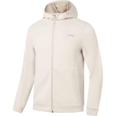 LiNing Casual Versatile Minimalist Comfortable Hooded Fleece-Lined Hoodie Men's Latte Grey