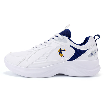 QIAODAN Anti Slip Wear Resistant Low Top Running Shoes Men's White Blue