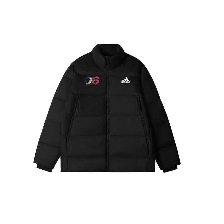 [Custom Clothing] adidas BAFFLE DOWN Blue Red 06YMK Contrast Color Letter Print Simple Comfortable Casual Outdoor Solid Color Sports Warm Puffer Jacket Unisex