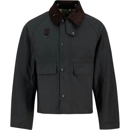 BARBOUR Waxed Cotton Solid Color Notch Lapel Long Sleeve Jacket Coat Men's
