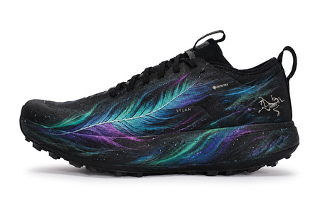 [Custom Sneakers] Arcteryx SYLAN 811 Made Star Feather Flowing Mist Iridescent Starry Sky Mountain Functional Ethereal Pioneer Romantic Aurora Colorful Couple Style Trail Running Shoes Men's Black Blue