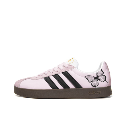 [Custom Sneakers] adidas neo VL Court 2.0 Casual Versatile Slip-Resistant Wear-Resistant Low-Top Skate Shoes Unisex Pink Black