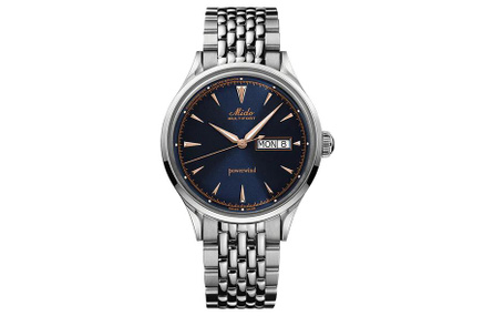 MIDO Multifort Automatic Mechanical Movement 50m Water Resistant Men's Watch Swiss 40mm Blue Dial Stainless Steel Case Stainless Steel Bracelet