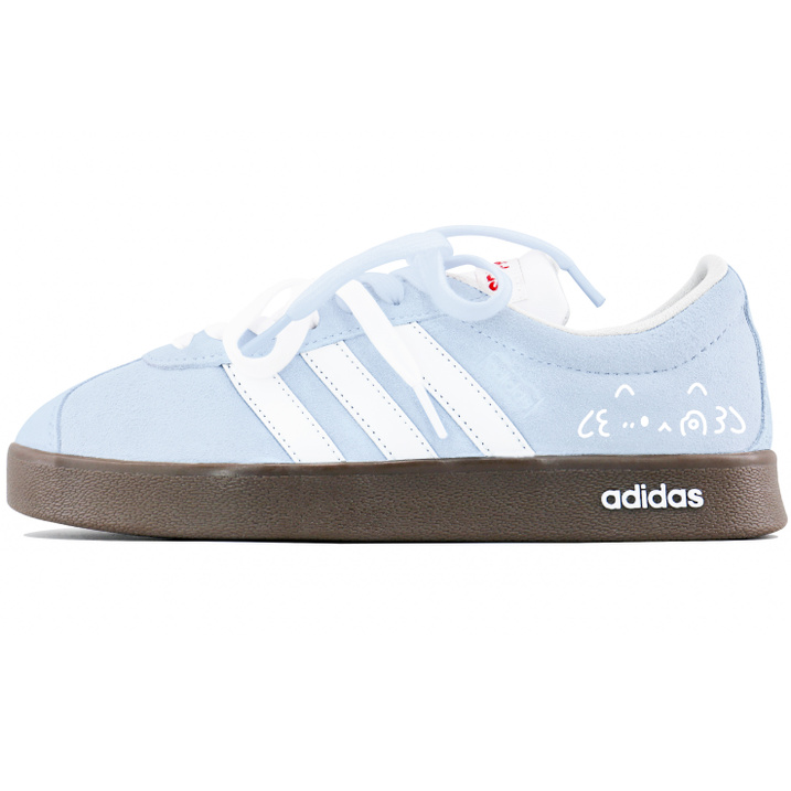 Custom Sneakersadidas VL COURT 2.0 Lifestyle Yun Mao Man Xing Sweet Heart Overload Affordable Student Sweet Age-Defying Versatile Fashion Campus Style Wear-Resistant Low-Top Skate Shoes Unisex Sea Salt Blue