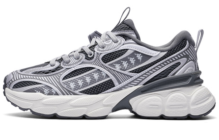 Kappa Back-to-Back Logo Classic Retro Cool Design Urban Versatile Slip-Resistant Wear-Resistant Low-Top Running Shoes Unisex Grey