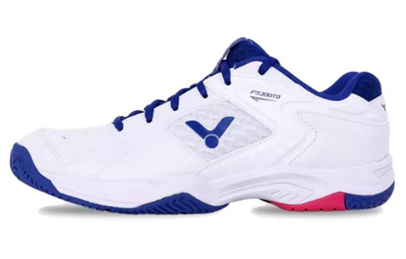 VICTOR Anti Slip Wear Resistant Low Top Badminton Shoes Unisex White Blue