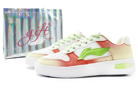 Custom SneakersLiNing Floating Boat Synthetic Leather Green Apple Sports Fashion Soft Sweet Gift Bag Wear-Resistant Cushioning Low-Top Skate Shoes Men's Red Yellow Green