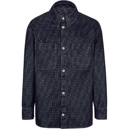 FENDI Ff Jacquard Denim Shirt Jacket