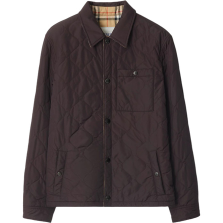 Burberry FW25 Double-Faced Quilted Pointed Collar Single-Breasted Long Sleeve Cotton Coat Men's