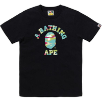 A BATHING APE SS26 Camo Ape Head Print Short Sleeve T-Shirt Women's Черный зеленый