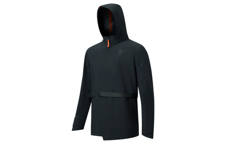 Saucony x lamfo Collaboration Solid Color Zip Hooded Jacket Unisex Black