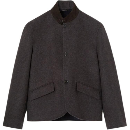 Loro Piana Cashmere Stand Collar Single-Breasted Jacket Coat Men's