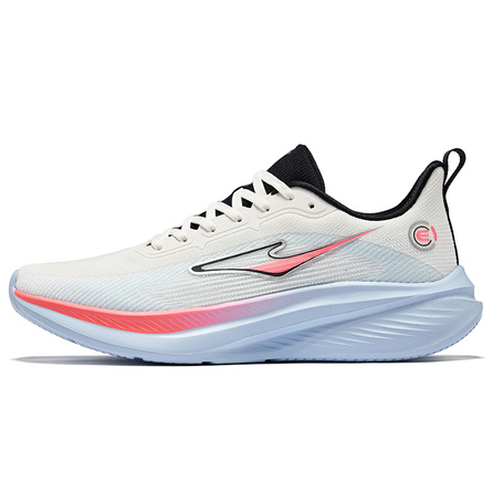 Erke 'Jingzhe 3' Comfortable Breathable PU Fabric Shock-Absorbing Lightweight High-Bounce Low-Top 'Qidan' Technology Training Casual City Commute Running Shoes Men's Microcrystal White Misty Blue