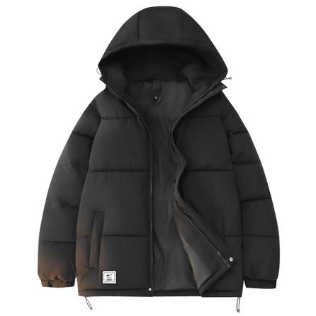 Warrior American Preppy Style Macaron Solid Color Zipper Basic High Street Loose Outdoor Windproof Cold-Resistant Thick Warm Fashion Comfortable Versatile Casual Hooded Puffer Jacket Unisex