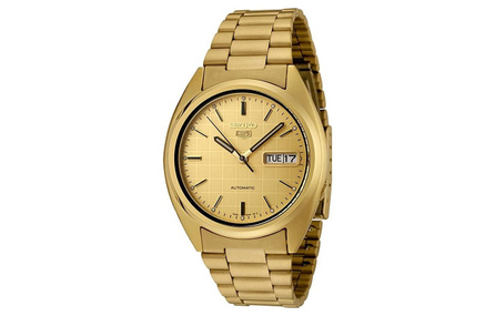 SEIKO Classic Cans SEIKO5 Collection Automatic Mechanical Movement Stainless Steel Strap Watch Men's Watches Gold Dial