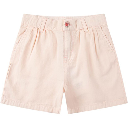 KENZO SS24 Logo Embroidered Side Pocket Straight Shorts Kids Light Pink