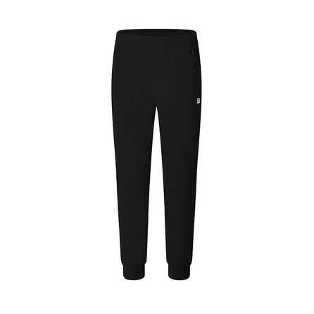 FILA Athletics FITNESS Mid-Rise Cuffed Solid Color Pants Cooling Knit Sport Pants Men's Dark Black