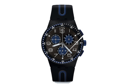 SWATCH Men 42mm Black Watch SUSB406