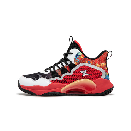 Xtep Professional Sport Slip-Resistant Wear-Resistant Mid-Top Kids Basketball Shoes Black Xtep White Zhuangyuan Red Kids