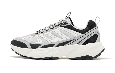 Qiaodan Classic Retro Simple Versatile Trendy Comfort Breathable Sport Hiking Leather Mesh Lightweight Slip-Resistant Low-Top Casual Shoes Men's Grey Black