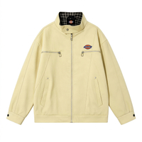 Dickies American Retro Washed Workwear Stand Collar Top Classic Horseshoe Brand Logo Urban Techwear Fashion Versatile Street Trendy Genderless Commute Windproof Comfortable Casual High Street Jacket Unisex Куркума