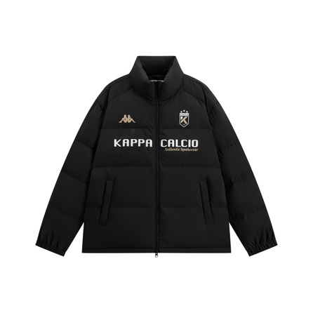 Kappa 1916 Series Winter Colorblock Letter Fashion Minimalist Retro Classic Casual Comfortable Warm Windproof Heat-Lock Stand Collar Top Outdoor Commute Couple Style Trendy Lightweight Non-Bulky Down Jacket Unisex