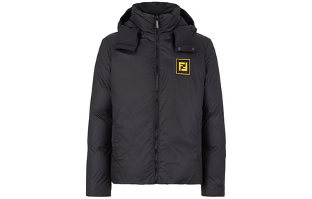 FENDI Reversible High-Tech Fabric Hooded Down Jacket Men's Black
