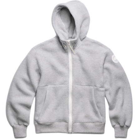 Canada Goose Chilliwack Series SS25 White Label Wool Fleece Relaxed Drop-Shoulder Hooded Bomber Jacket Coat Men's Silver Birch